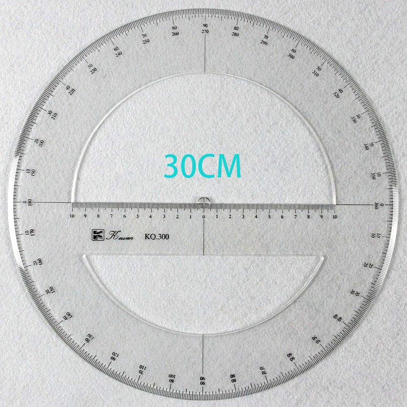 SEIWEI 360 Degree Protractor Round Ruler Gauge Angular Drafting Tools Circle Protractor for School Education Office Classroom 11.8 Inch - Image 2